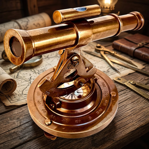 High Quality 15\" Solid Brass Captain's Spyglass Telescope with 4\" Base <b>Compass</b> Alidade Decorative Gifts - Product Image 3