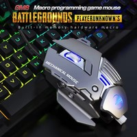 Venta al por mayor USB Luminous Wired Gaming Mouse Internet Bar Computer E-Sports Chicken Eating Macro Programación Maquinaria