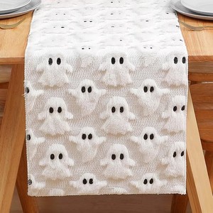 Chemin de table fantôme blanc d'Halloween, chemin de table effrayant et mignon pour centre de table de fête - Product Image 4