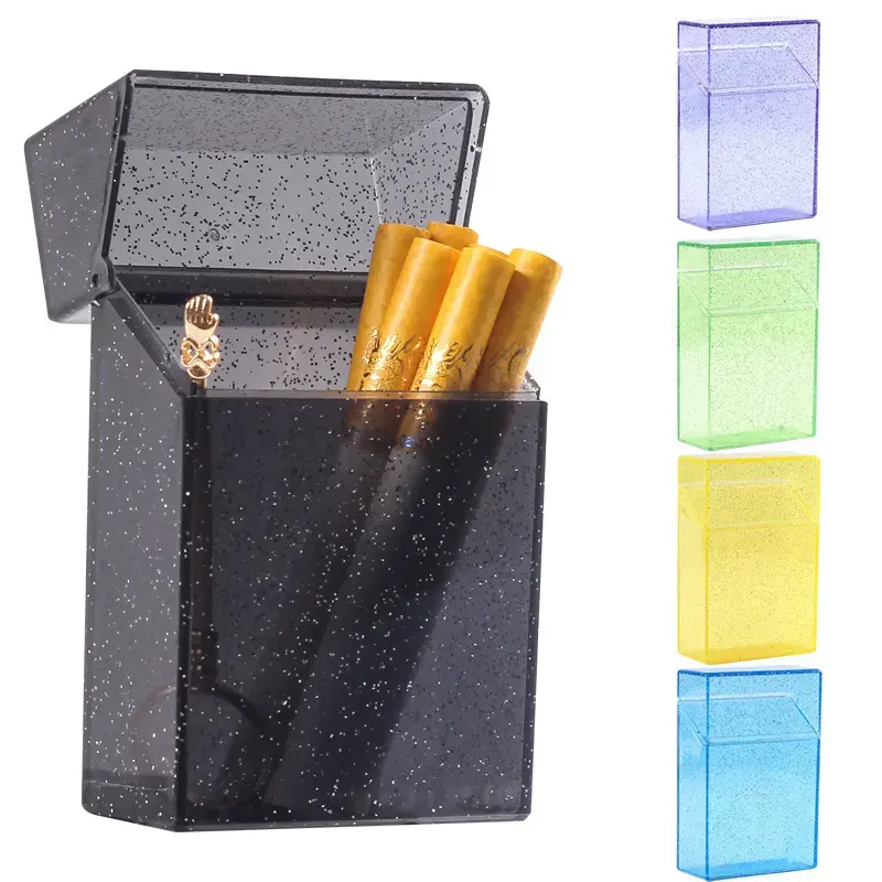 New Style Custom Logo Smoking Cigarette Waterproof Girly Plastic Acrylic Cigarette Transparent Case Box