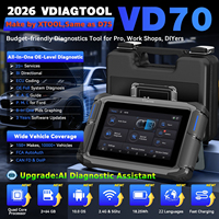 Herramienta de Diagnóstico para Automóviles VDIAGTOOL VD70 2 en 1, Programador de Llaves y ECU, Escáner OBD2 Bidireccional de Sistema Completo con Más de 39 Funciones de Reinicio