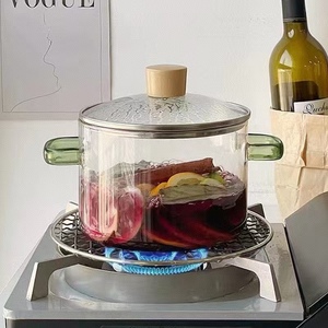 <span class=keywords><strong>Pot</strong></span> en verre transparent épaissi résistant à la chaleur casserole à soupe à Double oreille domestique avec couvercle <span class=keywords><strong>Pot</strong></span> de nouilles instantanées - Product Image 2