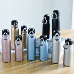 Termo portátil de acero inoxidable de 450 ml, a prueba de fugas, de doble pared y vacío, con asa de cuerda. - Product Image 3