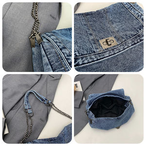 Sommer-Sale: Personalisierbare Gewebte Crossbody-Tasche aus Denim-Jeans für Damen – Modische, Tragbare Messenger-Umhängetasche mit Kette - Product Image 4