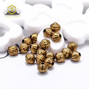 Perle cannelée en laiton de perle de <span class=keywords><strong>bicone</strong></span> pour la fabrication de bijoux de bricolage - Product Image 4