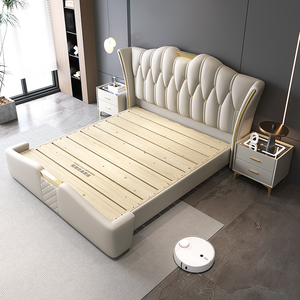 Letto in pelle moderno personalizzabile: testiera trapuntata con accenti oro taglia su misura e colore per la tua camera <span class=keywords><strong>da</strong></span> letto <span class=keywords><strong>da</strong></span> <span class=keywords><strong>sogno</strong></span> - Product Image 6