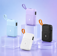 Cargador Portátil Magnético de Carga Rápida de 10000 mAh, Batería Externa Inalámbrica con Cables Tipo C Integrados, Mini Power Bank Portátil