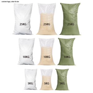 60gsm PP Sacs 25kg 25lbs Grain Sac D'emballage Plaine Polypropylène Tissé Sac Transparent Blanc 25kg 10kg Riz Sac PP Tissé Sacs - Product Image 1