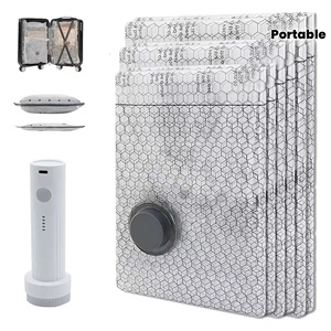 Juego de Bolsas de Compresión con Bomba de Vacío Eléctrica Portátil |   Bolsa Organizadora de Equipaje de Viaje con Bomba de Aire Recargable para Ropa - Product Image 1
