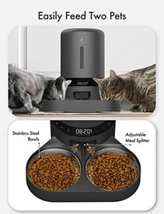 Distributeur intelligent de nourriture sèche de 5l avec séparateur 10s d'appel de repas et de minuterie, 50 Portions 6 repas par jour pour chat chien animal de compagnie - Product Image 2
