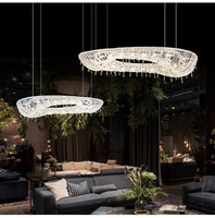 Lustre en cristal de design italien créatif, lampe de luxe pour restaurant, salon, hôtel, villa, hall d'entrée, éclairage suspendu moderne