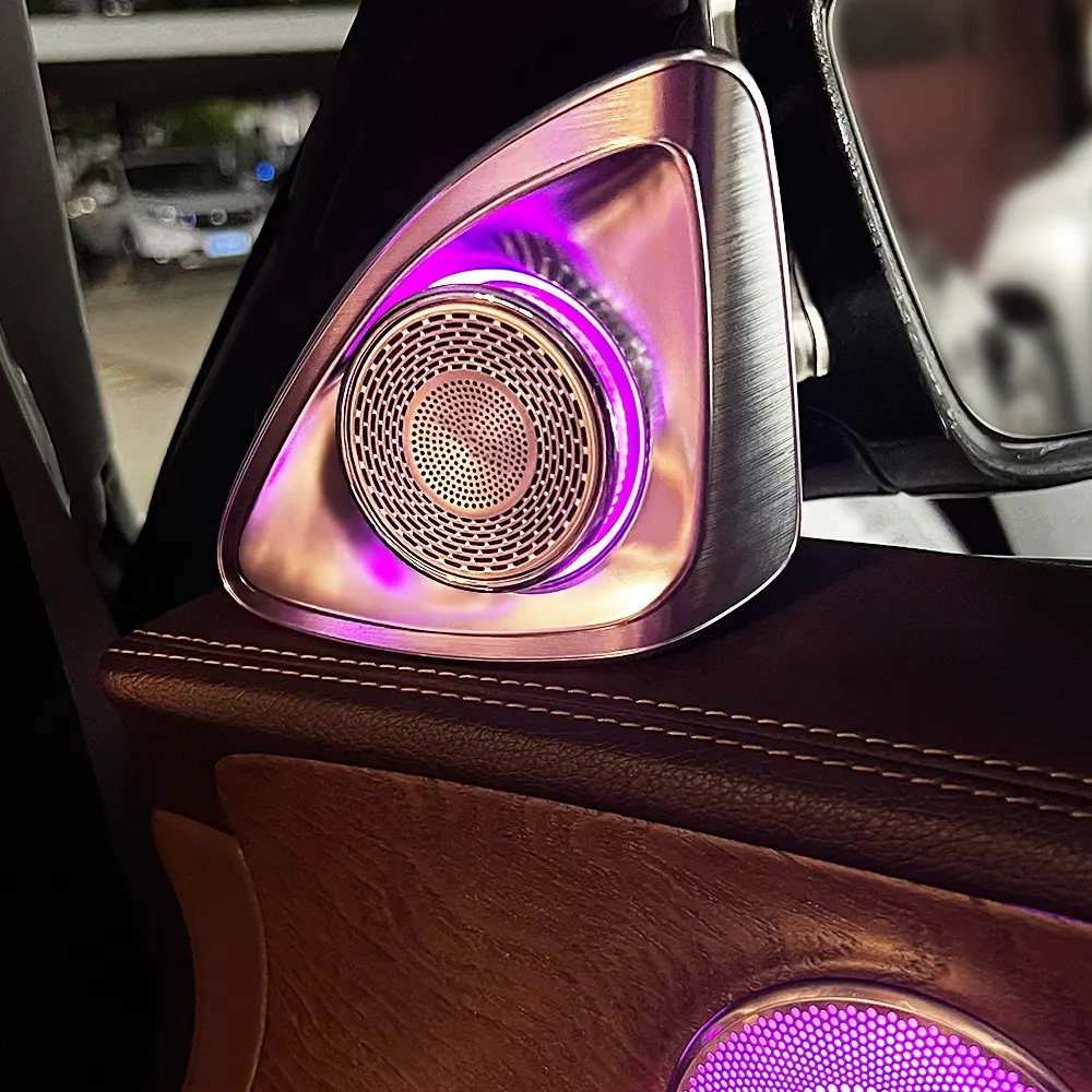 W213 4D LED dönen Tweeter hoparlör 64 renkler Mercedes e-class W213 hoparlörler için ortam ışığı