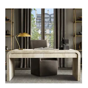 Modern Minimalist Luxury Lucien parchment office desk table wooden desk home office computer desk Individual work table