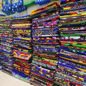 Tissu <span class=keywords><strong>Pagne</strong></span> Africain en Coton Imprimé Wax Doré <span class=keywords><strong>Mode</strong></span>, 6 Yards pour Robes et Vêtements Femme - Product Image 5