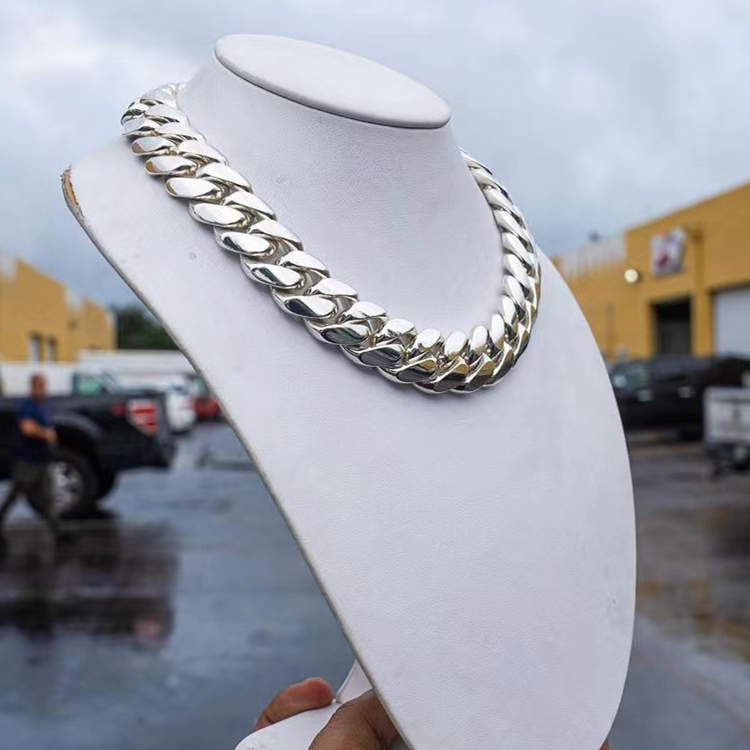 solid 925 silver cuban chain