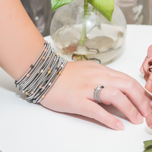 Meilleure vente Vintage acier inoxydable guitare chaîne or perles perlées printemps bracelet bijoux pour surfeur - Product Image 6