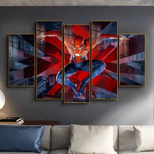 Tableau mural 5 panneaux <span class=keywords><strong>Spiderman</strong></span> sur <span class=keywords><strong>toile</strong></span>, impression Marvel Super-héros, décoration murale pour salon, cadeau - Product Image 4