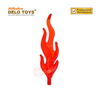 DELO TOYS ( 9 couleurs) bricolage en vrac blocs de construction en plastique briques vague arrondie droite grand avec extrémité de barre (flamme) 28577 (NO.85959)