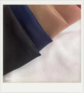 customized 100% polyester high twist fabric for Muslim scarf chiffon pearl