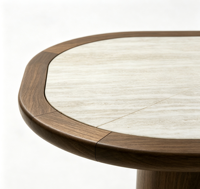 Table basse carrée Atoll avec plateau en bois incrusté, design moderne pour salon, meubles classiques pour la maison