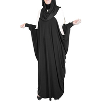 Robe Hijab Islamique de Luxe Personnalisée pour Femmes, Abaya Noire Plissée Modeste de Dubaï, Faite à la Main pour les Occasions d'Hiver et de l'Aïd