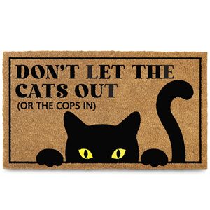 Tapis de porte Vast Ocean en imitation fibre de coco, motif animaux mignons de dessin animé, lavable, anti-boue et résistant à la saleté - Product Image 1