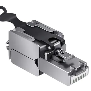 Direct price from factory Male to famale rj45 plug cat5 cat6 cat6a utp ftp toolless zinc alloy rj45 cat6a plug