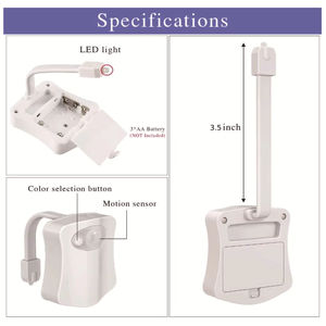 Lumière LED pour siège de toilette, 16 couleurs, capteur de mouvement humain, lampe automatique, lumière nocturne activée par le mouvement, accessoires de salle de bains - Product Image 3