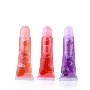 Sapore di frutta Idratata Lip Gloss Con Il Tubo Private Label Nutriente Labbra di Miele