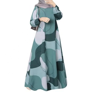เสื้อคลุมยาวแบบลำลองทำด้วยมือสำหรับตะวันออกกลางมุสลิมมาเลย์แขนยาวพิมพ์ลายไซส์ใหญ่พิเศษ - Product Image 2