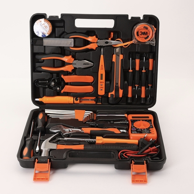 Professional Household Tool Set 30PCS Hardware Repair Kit Multimeter Essential Electrical Tools Hand Operated Tool Box Included