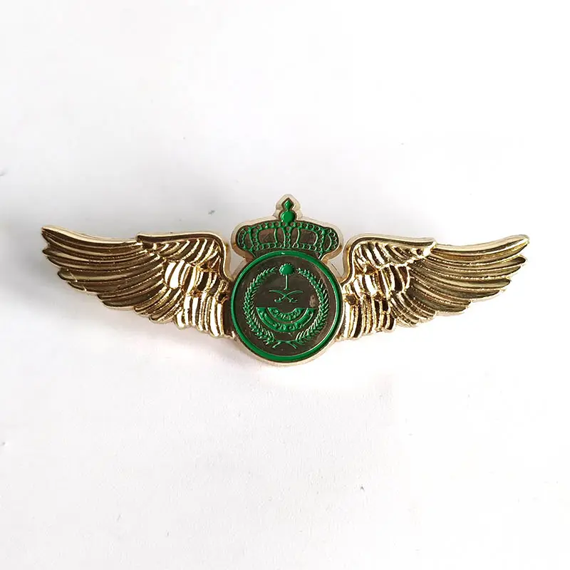 도매 사우디 아라비아 항공 배지 맞춤 금속 파일럿 날개 금속 핀