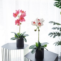 Flor de Magnolia artificial, orquídea de mariposa blanca para decoración de boda, venta al por mayor