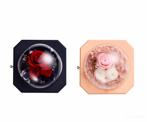 Caja de embalaje de joyería de una sola capa con cajón para anillos de flor eterna, superventas transfronteriza al por mayor, caja para propuesta de matrimonio/aniversario - Product Image 5