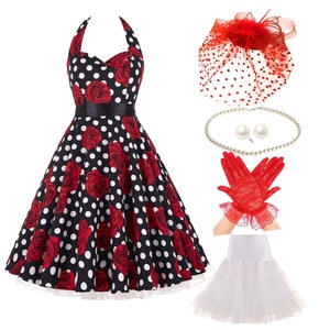 Robe rétro florale vintage Halloween 6Pcs pour femmes pour Derby Tea Party YTHC-026 - Product Image 1