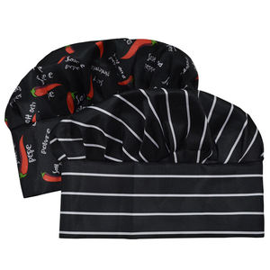 Juego de 2 Gorros de Chef para Adultos, Ajustables, Elásticos, para Cocina, con Rayas, Transpirables, de Poliéster/Algodón, Blancos, para Invierno - Product Image 2