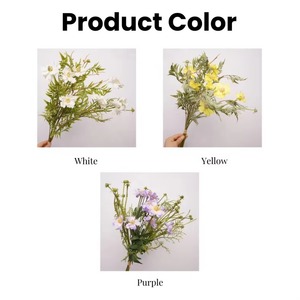 Bouquet de marguerites en soie à 4 branches de haute qualité pour la décoration de mariage et de la maison - Product Image 3