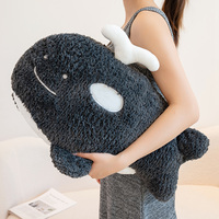 Almohada de Felpa Suave MEIWEN con Diseño de Orca de Dibujos Animados, de Alta Gama y Adorable, Rellena de Algodón PP, 55*40cm, Unisex, para Regalos Navideños