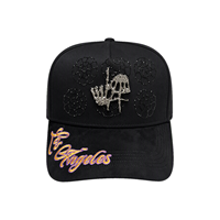 Casquette de baseball 5 panneaux de qualité supérieure en stock pour Halloween, avec patch étoile en métal et broderie barbe en strass, CT Hats