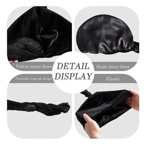 Turban musulman de haute qualité avec impression de logo personnalisé tresse souple élastique élevée casquettes d'église bonnet Pleuche respirant pour hommes <span class=keywords><strong>bandeau</strong></span> - Product Image 5