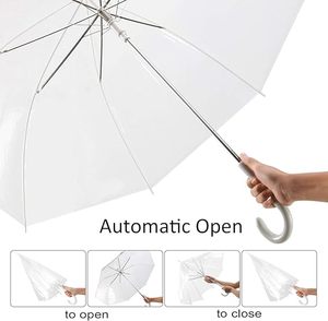 Parapluie à poignée droite avec logo personnalisé, vente en gros, parapluie publicitaire portable, parapluie transparent en cadeau - Product Image 4