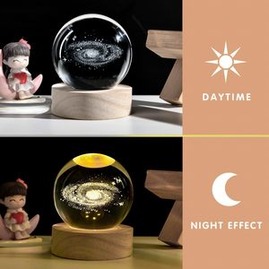 Wholesale 3D Art Luminous Crystal Ball Solar System Night <b>Light</b> <b>LED</b> <b>Lights</b> Touch Control Modern Design for Living <b>Room</b> - Product Image 3