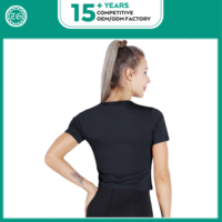 T-shirt court de sport respirant OEM pour femme avec logo personnalisé – Idéal pour la course à pied
