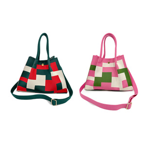 Nouveau <span class=keywords><strong>Sac</strong></span> Fourre-tout Tendance 2026 pour <span class=keywords><strong>Femme</strong></span>, Grand <span class=keywords><strong>Sac</strong></span> Bandoulière Rayé en Toile, <span class=keywords><strong>Sac</strong></span> à Épaule Polyvalent Tricoté en 3D pour les Trajets Quotidien - Product Image 4