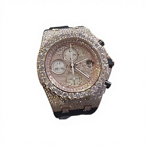 Mossinate Hot Selling Luxury Unisex Mechanical Watches Silver Gold White Gold Moissanite Stainless Steel Full Diamond <b>Smart</b> Dial - Product Image 1