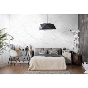 Revestimiento de Pared Autoadhesivo SPC Light 800x400 mm Blanco Trevor para Baño y Cocina - Product Image 4