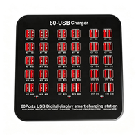 Station de charge USB de bureau de qualité industrielle 300W 5V 60A 60 ports pour salle de classe, bureau, hôtel, plusieurs téléphones 2.4A pour chaque port