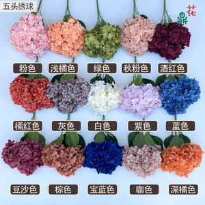 Hortensia Artificial de Cinco Cabezas, 53 cm, Verde, de Seda, para Decoración de Bodas - Product Image 3