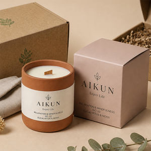 เทียนหอมเซรามิกขี้ผึ้งถั่วเหลืองสีขาวสะอาด ยี่ห้อ AIKUN Factory Private Label สำหรับโรงแรม สปา ห้องนอน รอมฎอน - Product Image 2