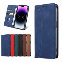 Casing HP Lipat Kulit PU untuk iPhone 14 Pro Max - Penutup Berdiri dengan 2 Slot Kartu, Penutup Magnetik & Pelindung Anti Benturan